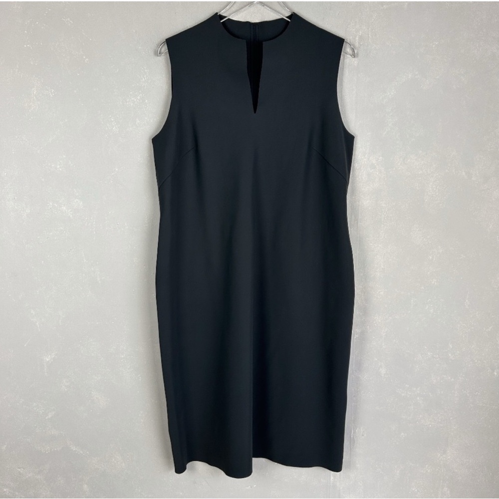 Maria Pinto M2057 size XL sleeveless gray sheath dress below knee stretch